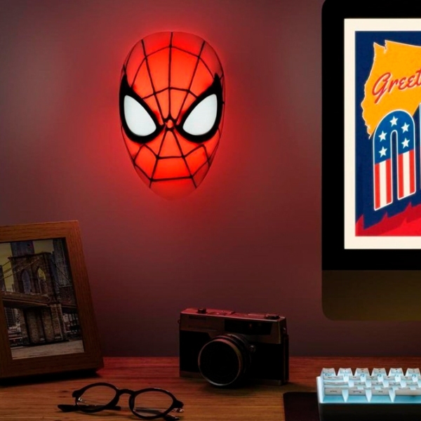 Lampă de masă fan Paladone Spiderman Mask Light Red Rețea photo 4