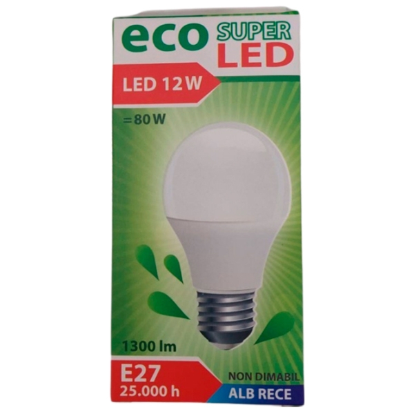 Bec LED Eco Super Led A60 E27 | 12 W | White photo 2