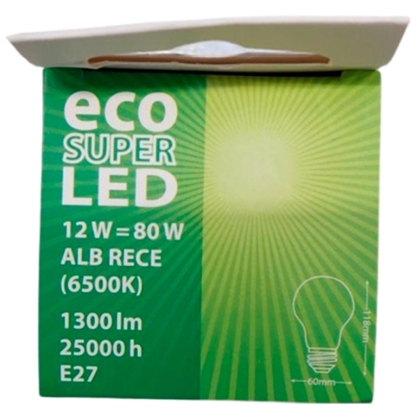 Bec LED Eco Super Led A60 E27 | 12 W | White photo 3