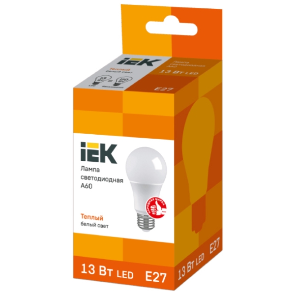 Bec LED IEK A60 LLE-A60-13-230-30-E27 E27 | 13 W | Yellow photo 2
