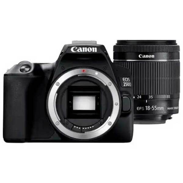 Cameră foto Canon EOS 250D + EF-S 18-55mm F4-5.6 IS STM Kit Black CMOS, 24.1 MP, f/4 - f/5.6 photo 2