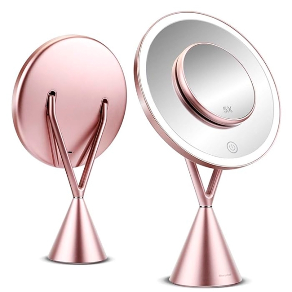 Зеркало для макияжа LED Mirror RM282-SL Розовое Золото  photo 2