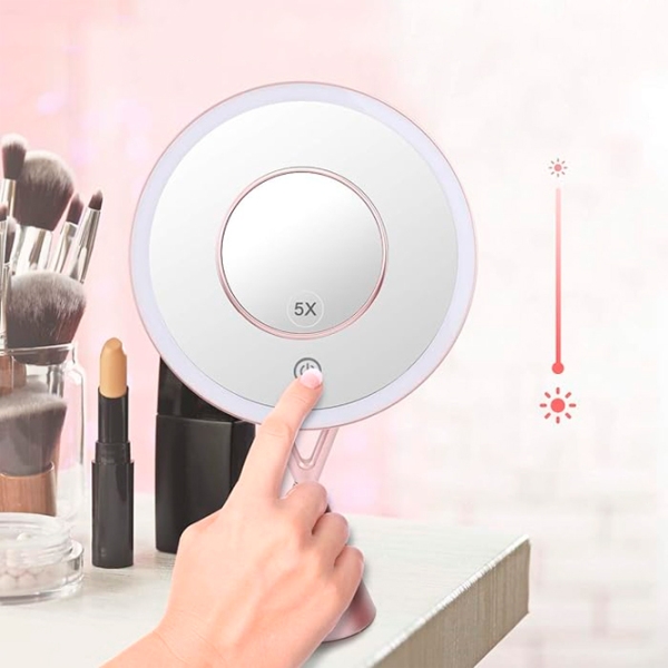 Зеркало для макияжа LED Mirror RM282-SL Розовое Золото  photo 4