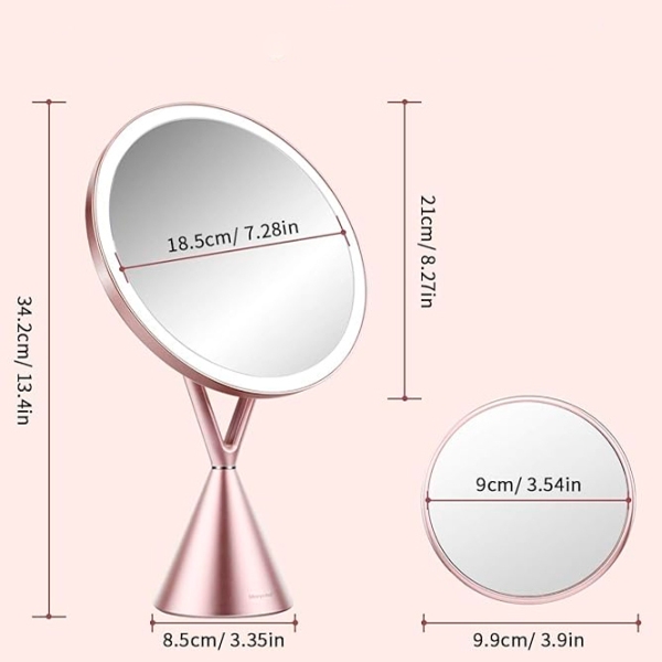 Зеркало для макияжа LED Mirror RM282-SL Розовое Золото  photo 7