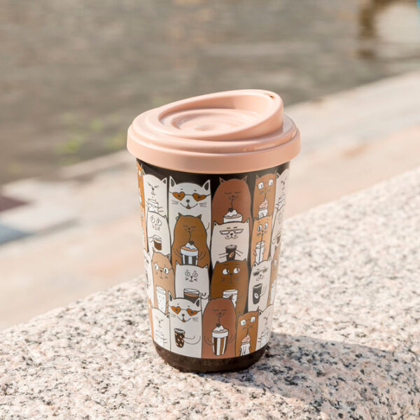 Cană termo Bytplast Phibo EcoStyle Beige 400 ml photo 4