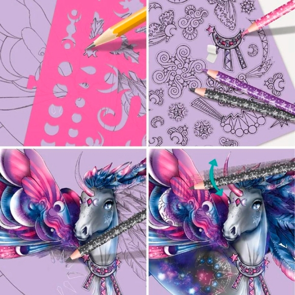 Креативный набор Nebulous Stars Sketchbook - Forest Horses 11373 Разноцветный для девочек, 7+ photo 3