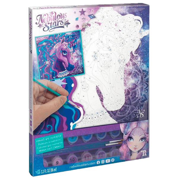 Set de creație Nebulous Stars Paint-by-Number on Canvas Nebulia & Horse 11421 Multicolor pentru fetițe, 7+ photo 1