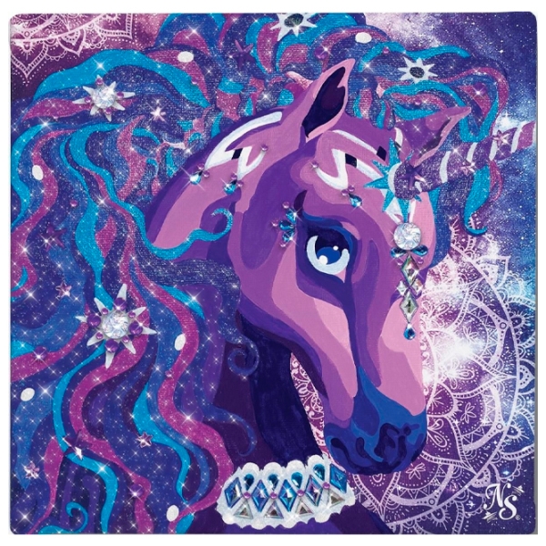 Set de creație Nebulous Stars Paint-by-Number on Canvas Nebulia & Horse 11421 Multicolor pentru fetițe, 7+ photo 3