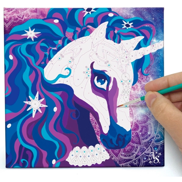 Set de creație Nebulous Stars Paint-by-Number on Canvas Nebulia & Horse 11421 Multicolor pentru fetițe, 7+ photo 4