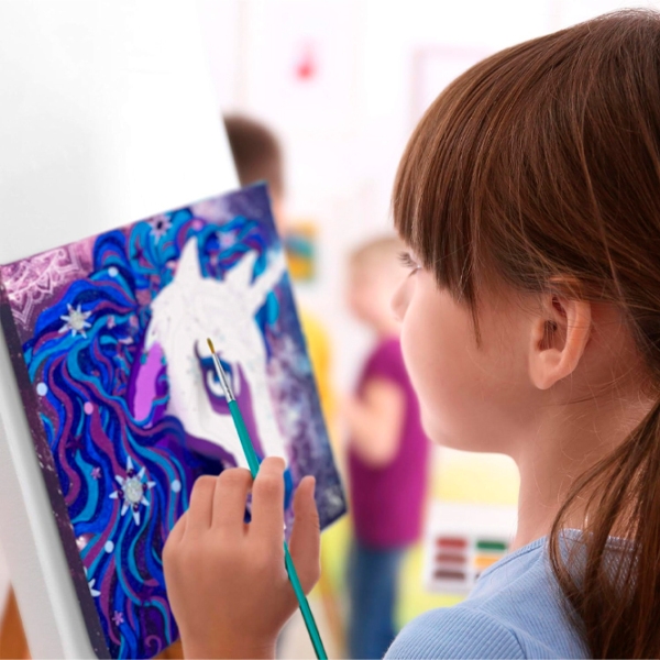 Set de creație Nebulous Stars Paint-by-Number on Canvas Nebulia & Horse 11421 Multicolor pentru fetițe, 7+ photo 6