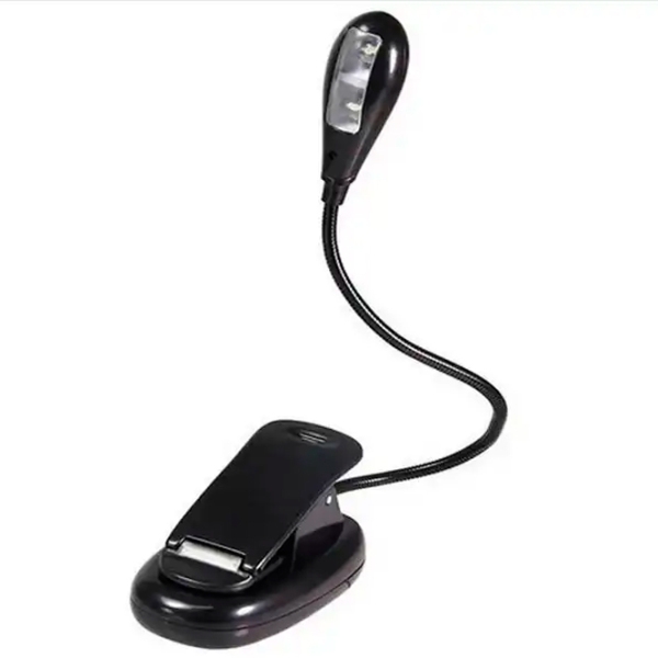 Lampă de carte TopElek Book Light Clips Black Baterie photo 2