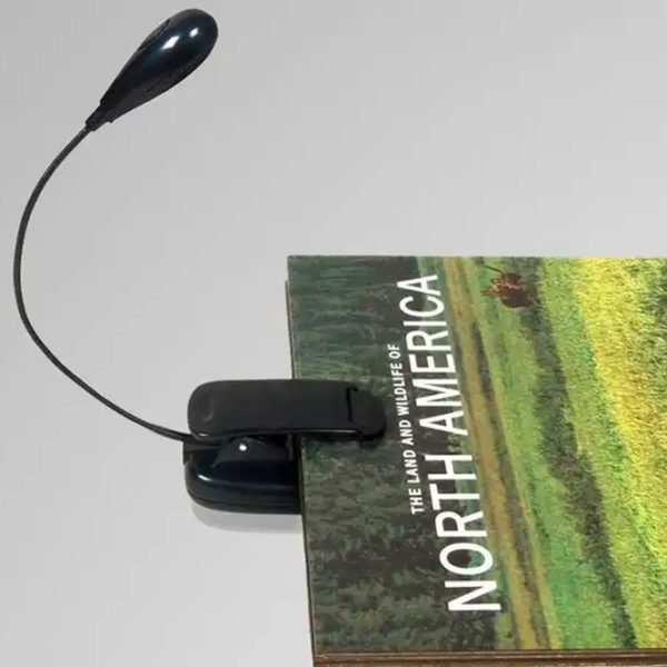 Lampă de carte TopElek Book Light Clips Black Baterie photo 5
