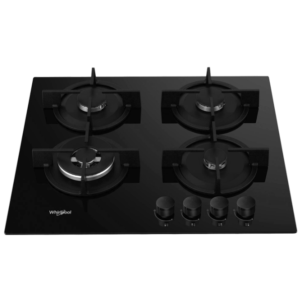 Plită încorporabilă pe gaz Whirlpool GOR 625/ NB1 Black Sticlă călită, Gratare: Fontă photo 1