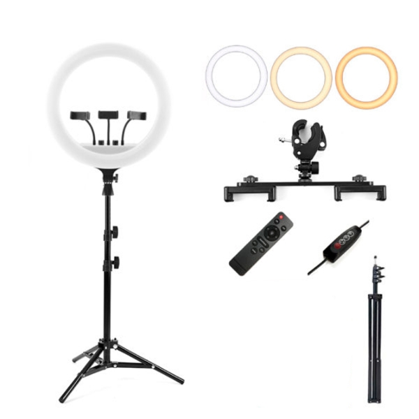 Trepied cu lampă Selfie Ring Light RL-21 533 mm Black  photo 4