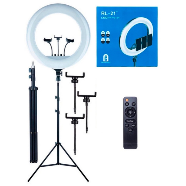 Trepied cu lampă Selfie Ring Light RL-21 533 mm Black  photo 5