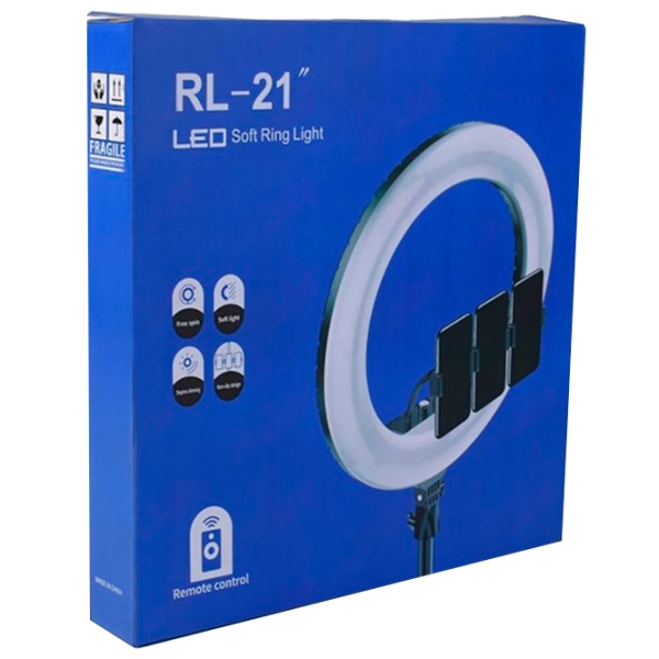 Trepied cu lampă Selfie Ring Light RL-21 533 mm Black  photo 7