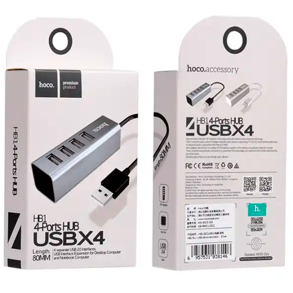 Адаптер Hoco HB1 Серебристый USB Type-A photo 3