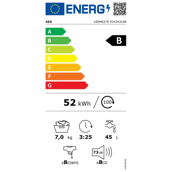 Mașină de spălat AEG L6SME27S White 7 kg, 1200 rpm, B photo 4