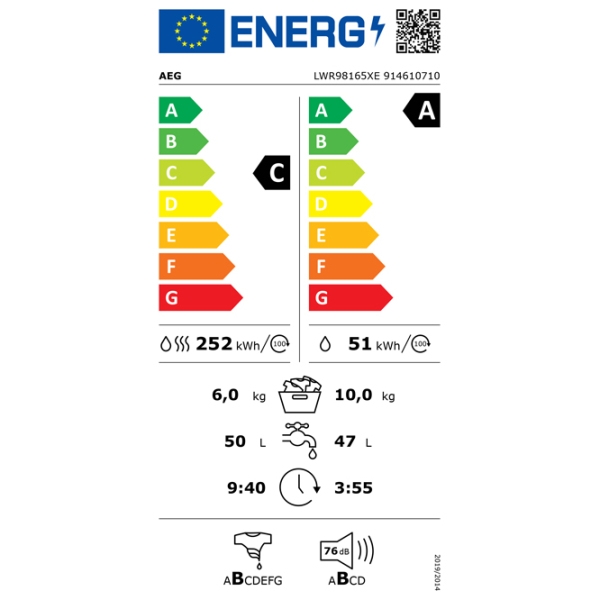 Mașină de spălat cu uscător AEG LWR98165XE White 10 kg, 1600 rpm, A photo 5