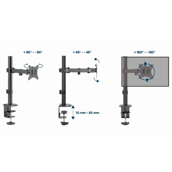 Suport pentru monitor Gembird MA-D1-03 Black VESA 100 x 100 mm photo 9