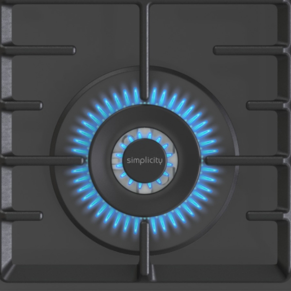 Plită încorporabilă pe gaz Gorenje GKTW641SYB Black Sticlă călită, Gratare: Fontă photo 4