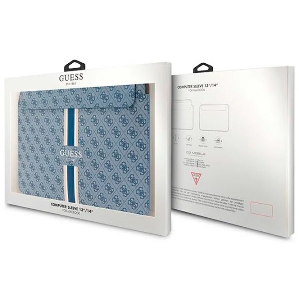 Husă pentru laptop GUESS 4G Printed Stripes 14" Blue  photo 4