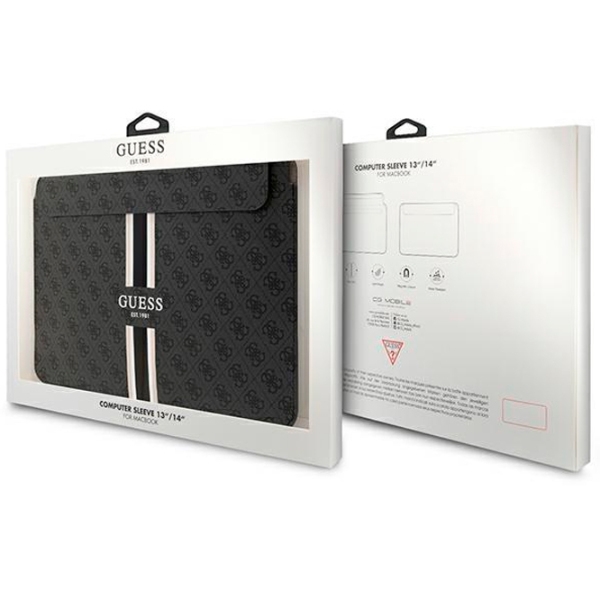 Husă pentru laptop GUESS 4G Printed Stripes 14" Black  photo 4