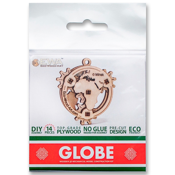 Пазл 3D Ewa Toys Globe (4815123000501) Количество деталей: 14, Рекомендуемый возраст: photo 2