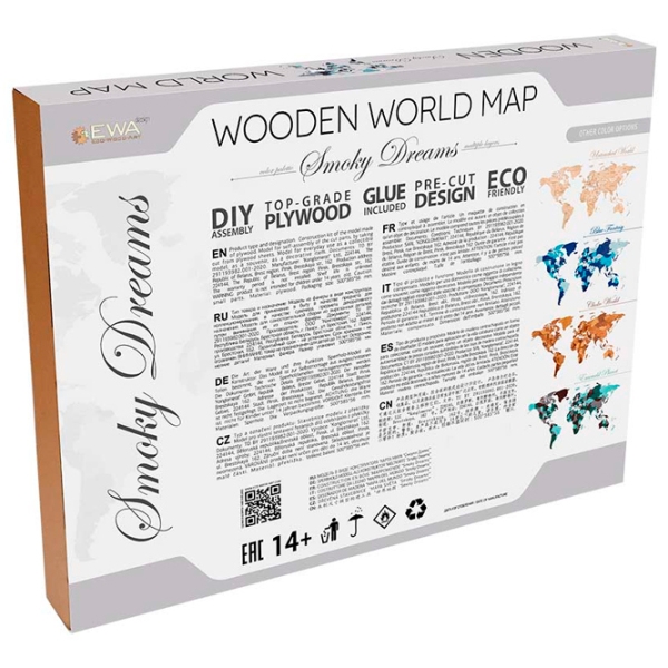 Пазл 2D Ewa Toys World Map S Smoky Dreams (4815123002635) Количество деталей: 114, Рекомендуемый возраст: 15+ photo 3