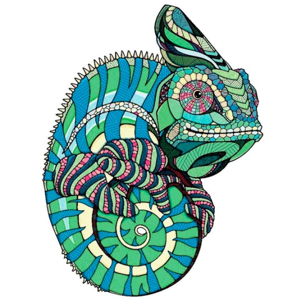 Пазл 2D Ewa Toys Chameleon S (4815123001867) Количество деталей: 80, Рекомендуемый возраст: 8+ photo 1