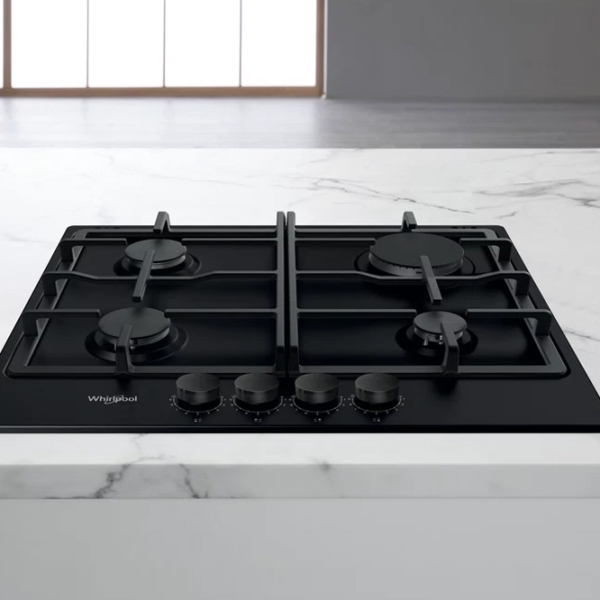 Plită încorporabilă pe gaz Whirlpool TGML 660 NB Black Oțel emailat, Gratare: Fontă photo 5