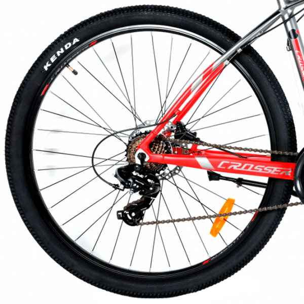 Bicicletă Crosser QUICK 29" 19" Gray Red Aluminiu / Pentru adulți photo 2