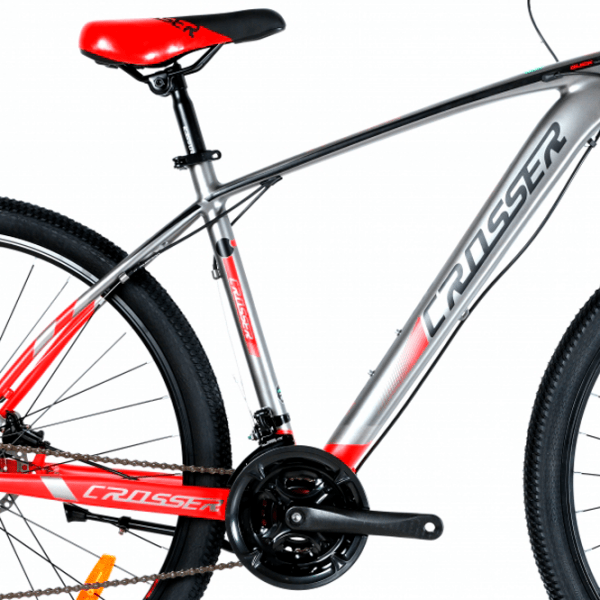 Bicicletă Crosser QUICK 29" 19" Gray Red Aluminiu / Pentru adulți photo 3
