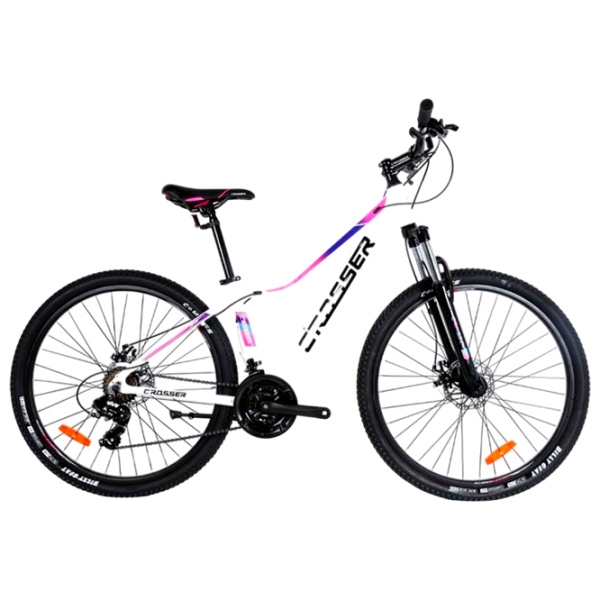 Bicicletă Crosser X100 27.5" 15" White Pink Aluminiu / Pentru adulți photo 1