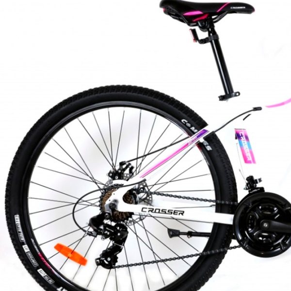 Bicicletă Crosser X100 27.5" 15" White Pink Aluminiu / Pentru adulți photo 2