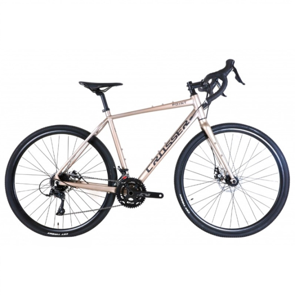 Bicicletă Crosser POINT 700C 28" 17" Beige Gray Aluminiu / Pentru adulți photo 1