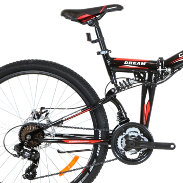 Bicicletă Crosser Dream Folding 26" 17" Black Red Aluminiu / Pentru adulți photo 3