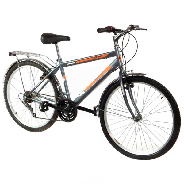 Bicicletă Mustang Sport 26" 16" Gray Orange Aluminiu / Pentru adulți photo 1
