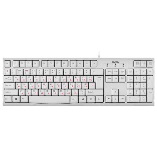 Tastatură Sven KB-S300 White Home and Office, Cu fir photo 1