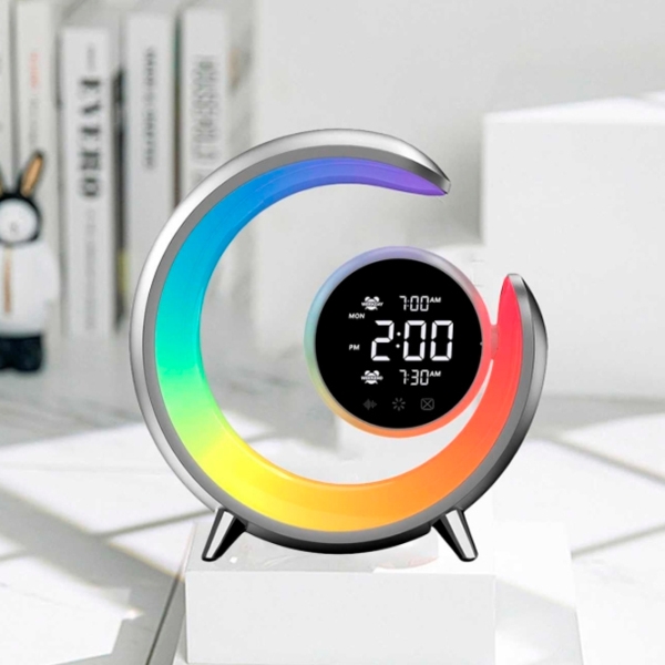 Ночник Desk lamp Double Alarm Clock Серебряный От сети photo 2