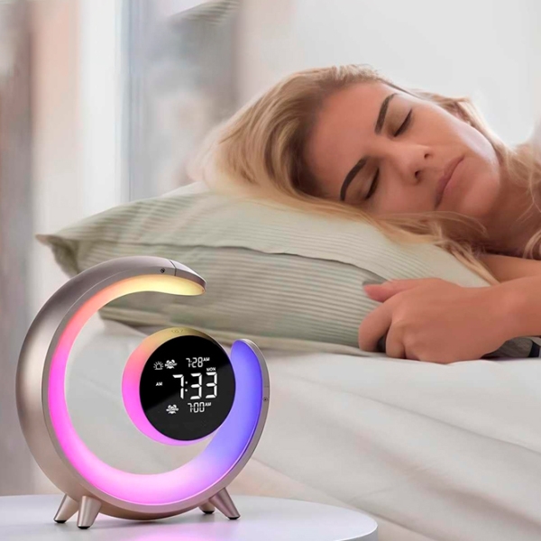 Ночник Desk lamp Double Alarm Clock Серебряный От сети photo 4