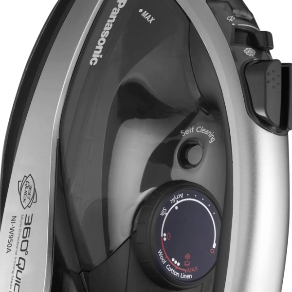 Fier de călcat Panasonic NI-W950ALTW Black 2400 W, 40 g/ min, 0.31 l, Aluminiu photo 5