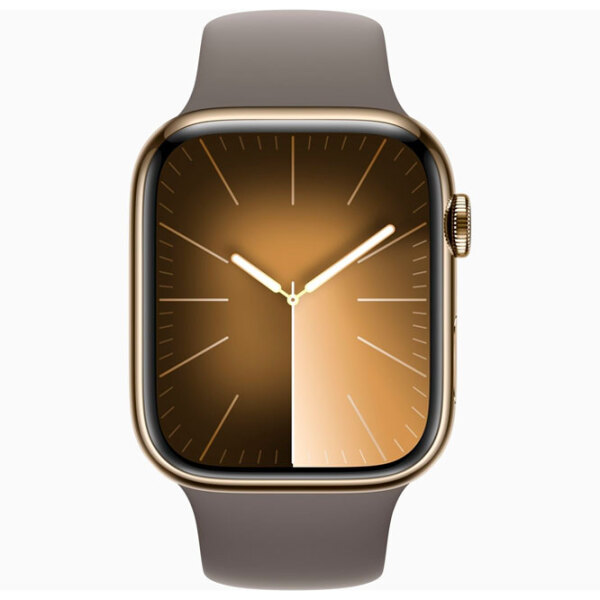Ceas inteligent Apple Watch Series 9 Gold 1.9" | 45 mm | Oțel inoxidabil/ Silicon| MRPK3 photo 2