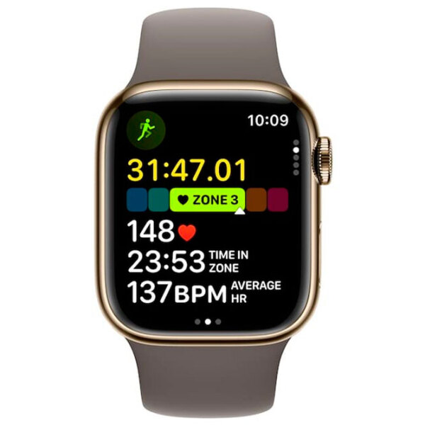 Ceas inteligent Apple Watch Series 9 Gold 1.9" | 45 mm | Oțel inoxidabil/ Silicon| MRPK3 photo 3