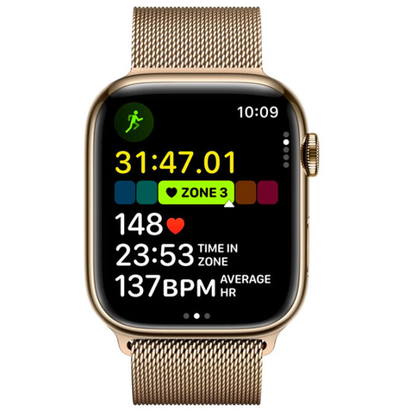 Умные часы Apple Watch Series 9 Золото 1.9" | 45 мм | Нержавеющая сталь/ Нержавеющая сталь| MRPM3 photo 4