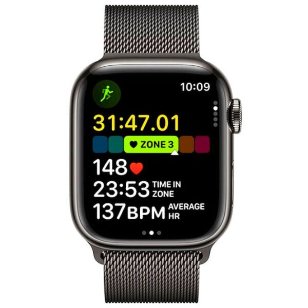 Ceas inteligent Apple Watch Series 9 Graphite 1.9" | 45 mm | Oțel inoxidabil/ Oțel inoxidabil| MRPQ3 photo 4