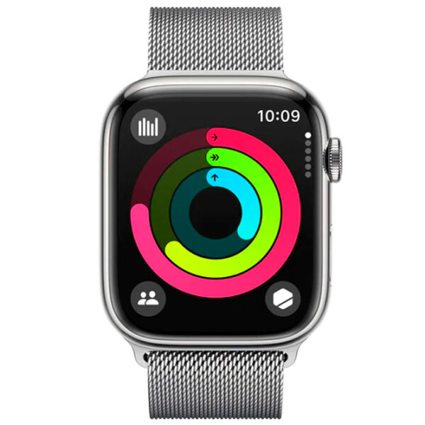 Умные часы Apple Watch Series 9 Серебристый 1.9" | 45 мм | Нержавеющая сталь/ Нержавеющая сталь| MRPJ3 photo 6