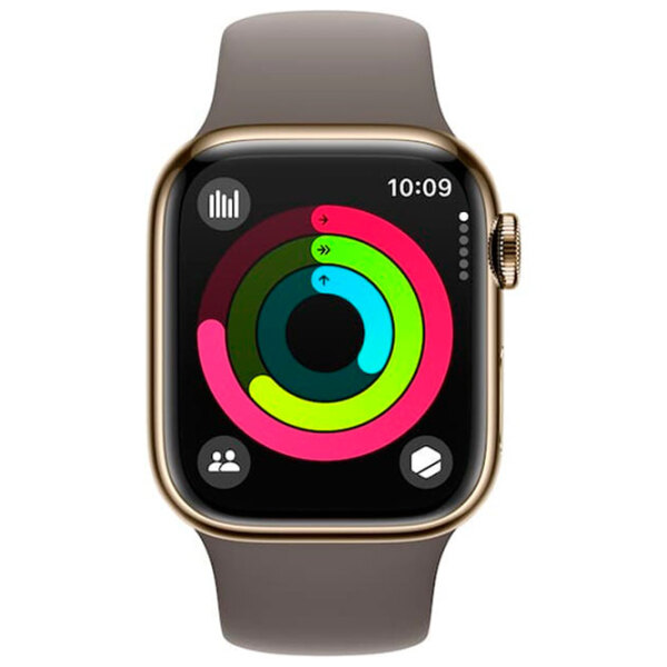 Ceas inteligent Apple Watch Series 9 Gold 1.69" | 41 mm | Oțel inoxidabil/ Silicon| MRJX3 photo 6