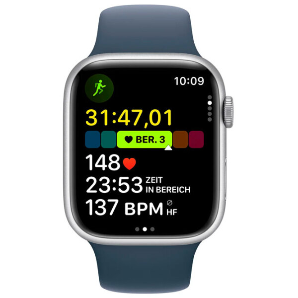 Ceas inteligent Apple Watch Series 9 Silver 1.69" | 41 mm | Oțel inoxidabil/ Silicon| MRJU3 photo 3