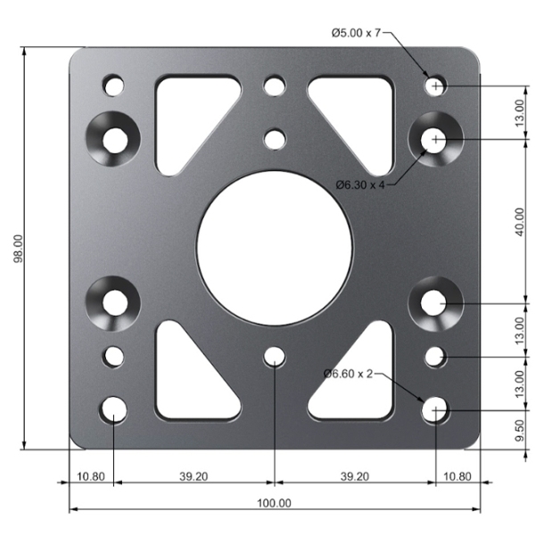 Placă de adaptare a bazei roților Moza Racing 1062534 Black  photo 2